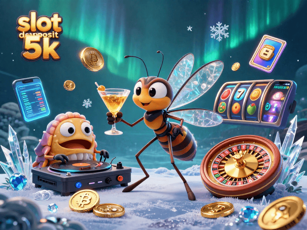 Engage in thrilling moments with slot deposit 5k as characters come alive in a vibrant casino scene.