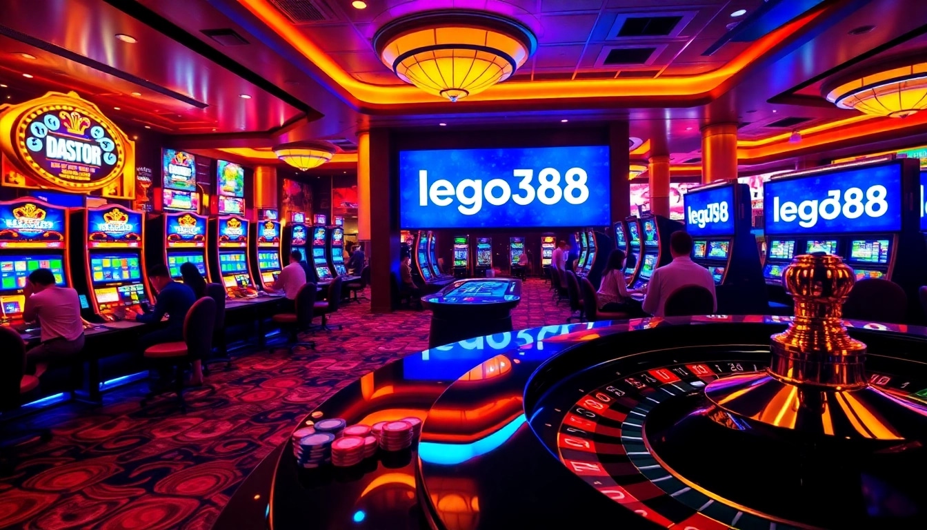 Experience thrilling slot action at LEGO138 daftar with vibrant casino visuals and engaged players.