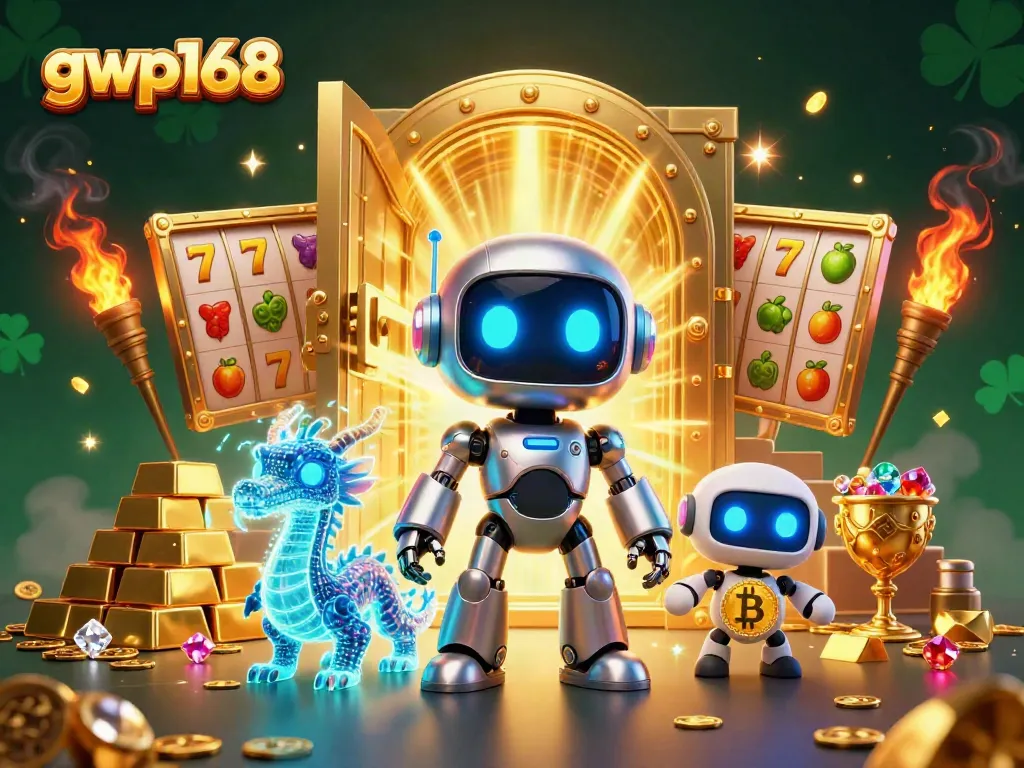 Gambarkan pengalaman bermain dengan gwp168, robot dan naga holografik di kasino virtual.