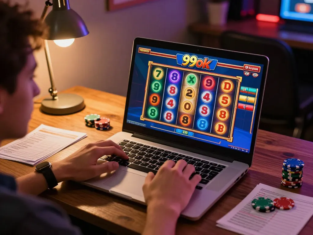 Experience the thrill of winning at 99ok while playing online casino games in a cozy setup.