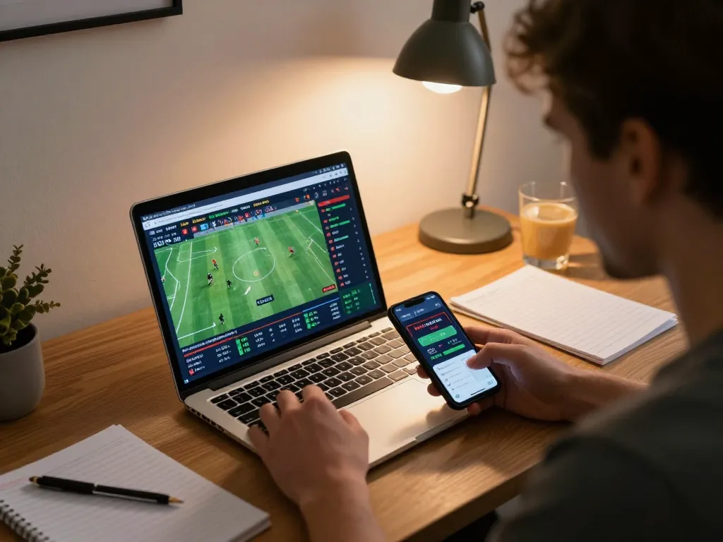 Engaging in strategic online betting at lv88seo with screen displaying live odds and gameplay.