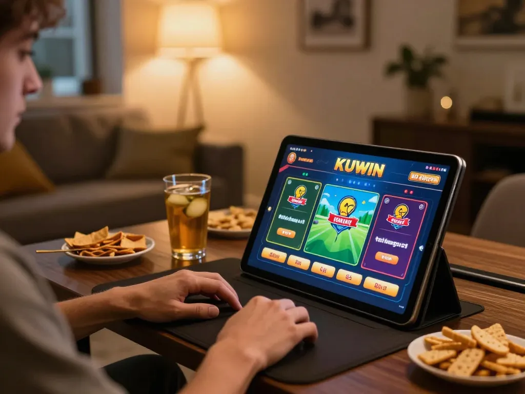 Engaging online gaming session on trang chủ kuwin with a cozy home atmosphere and dynamic interface.