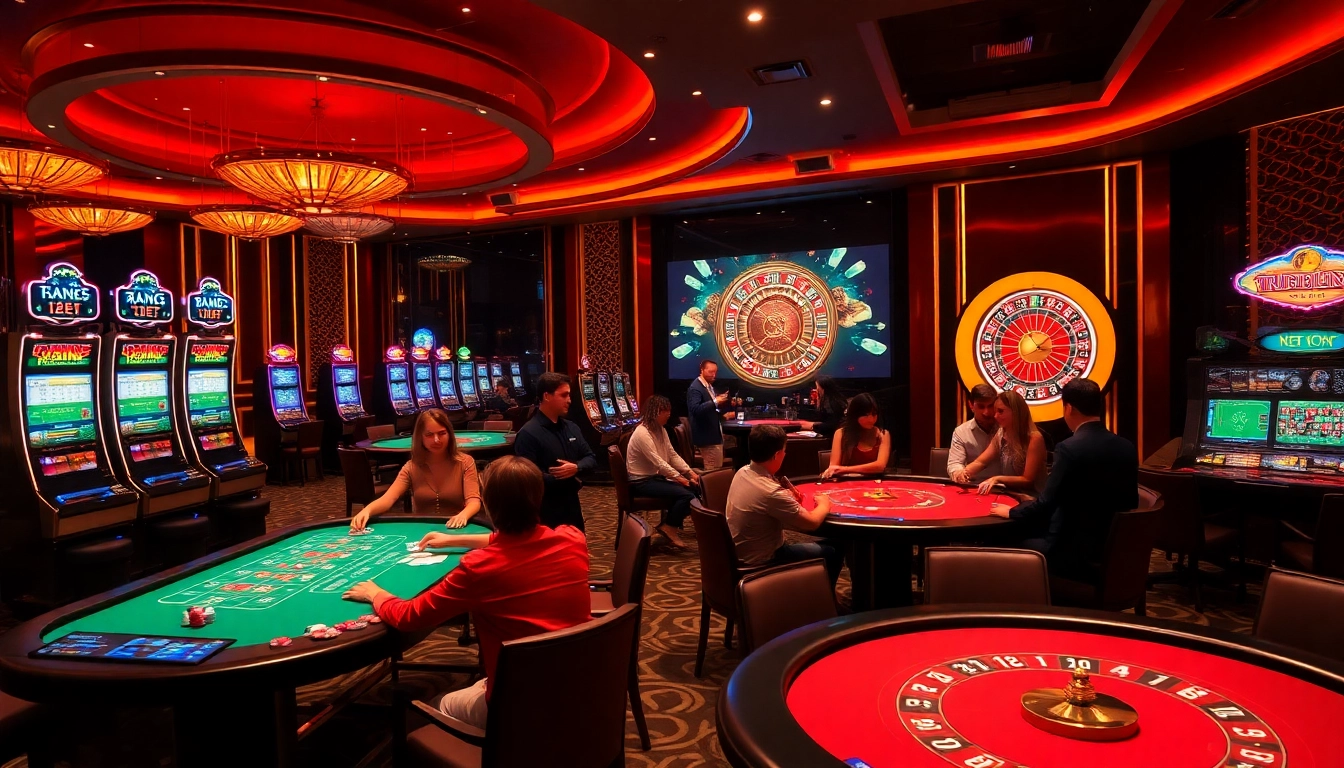 Experience the excitement of TRANG CHỦ 12BET with engaging casino action at vibrant tables and machines.