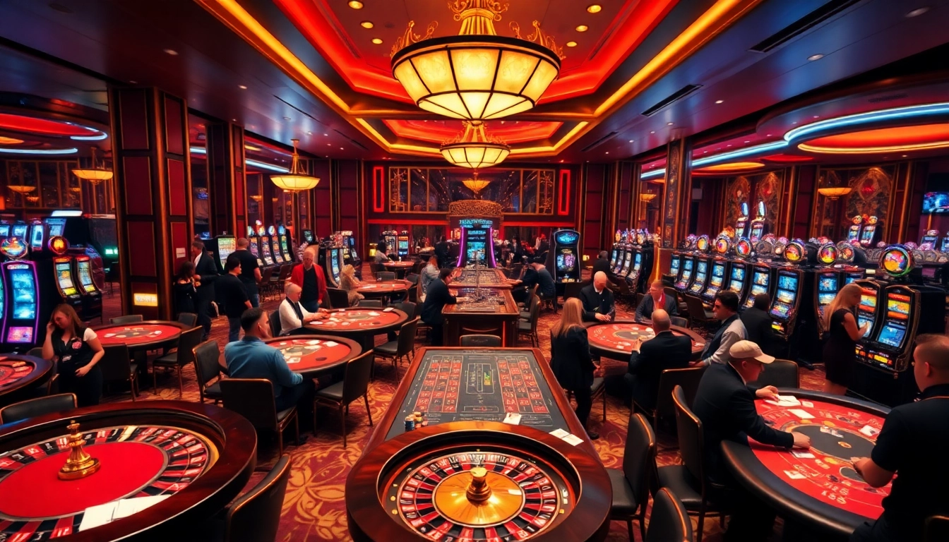 Players enjoying their bets at QH88 casino tables with vibrant lighting and exciting ambiance.