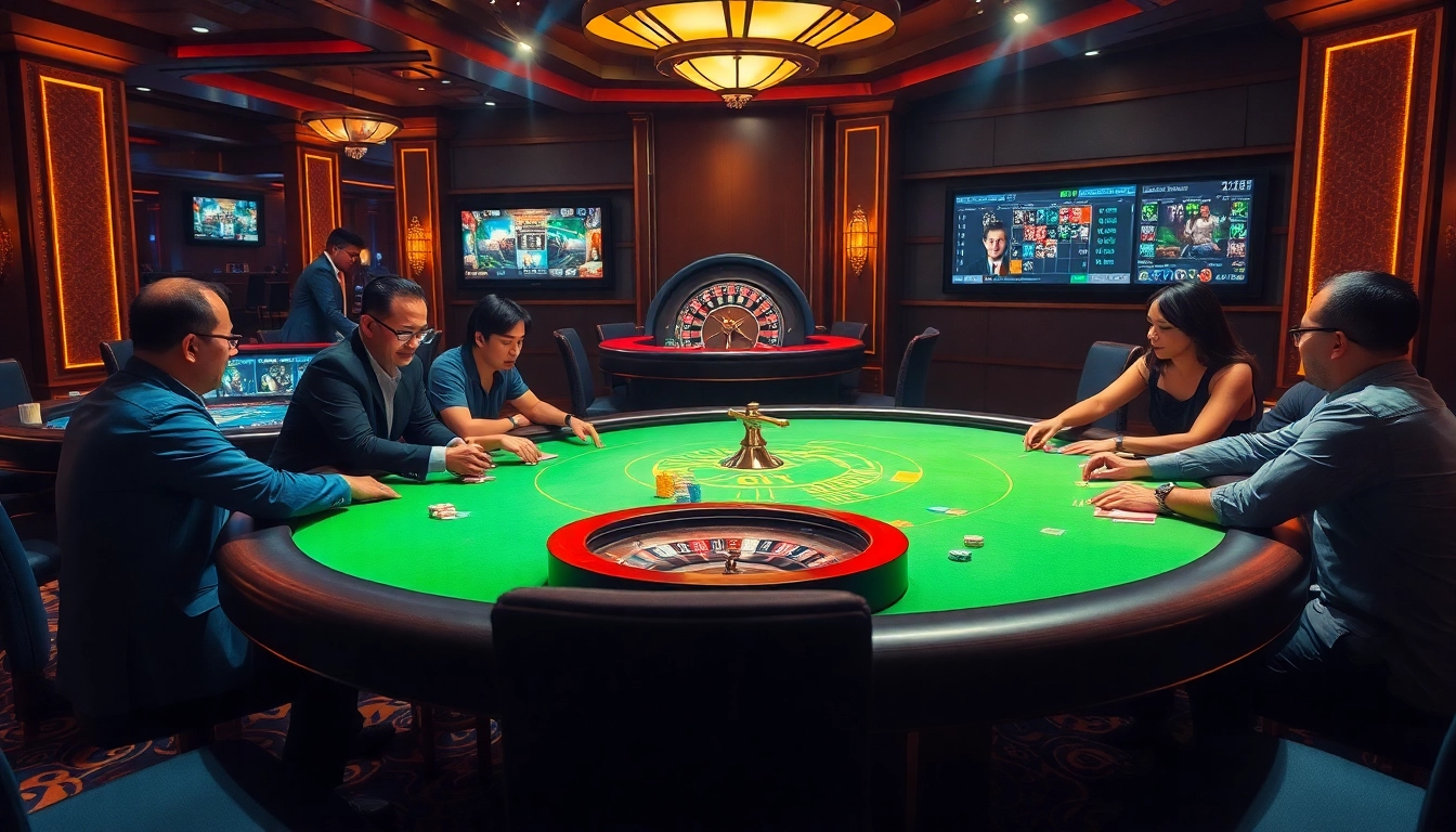 Players at the SX 88 casino table enjoying an exciting game in a luxurious setting.