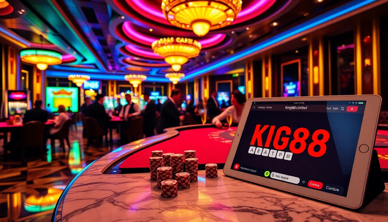 Experience the thrill of winning at https://king88.limited/ with chips and dice on a stylish casino table, showcasing gaming excitement.
