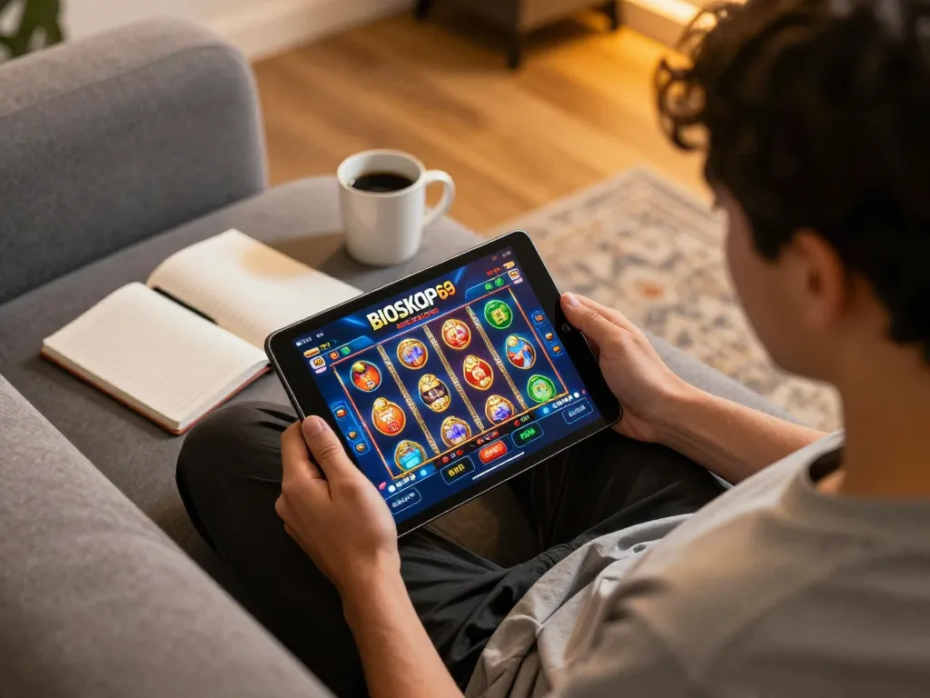 Rasakan gameplay mendebarkan dengan BIOSKOP69 di rumah menggunakan tablet, menikmati aksi kasino online yang hidup.