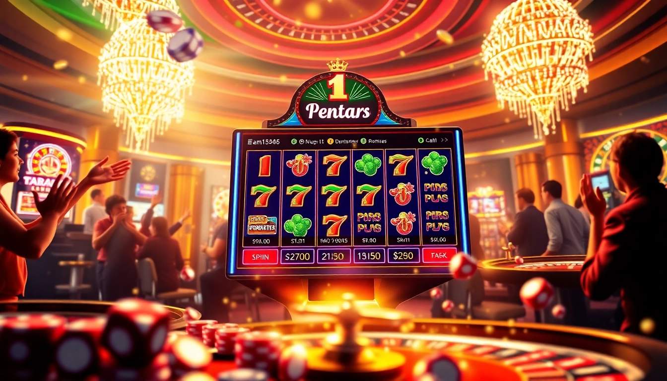 PEN4D daftar highlights thrilling online gameplay, showcasing exciting slot machines and vibrant casino atmosphere.