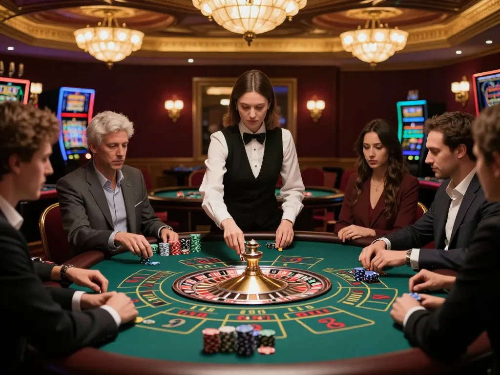 Engage in thrilling roulette gameplay at playstation-experience's sophisticated casino setting.