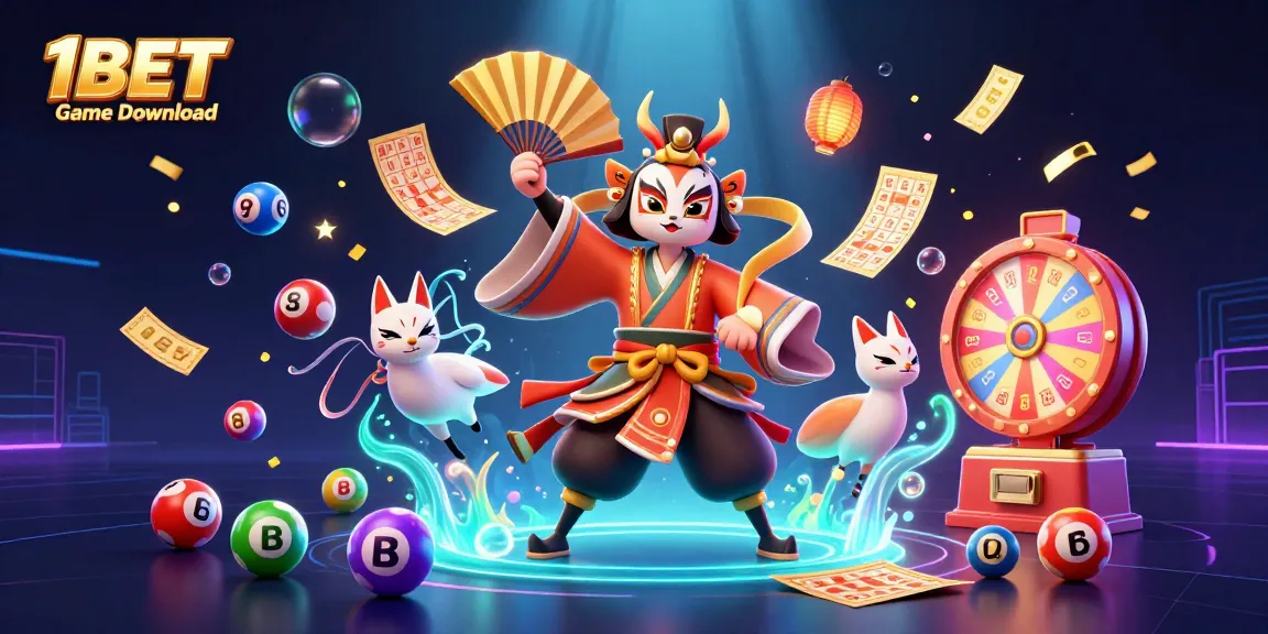 Engage in thrilling gameplay with 1BET Game Download showcasing vibrant lottery elements.