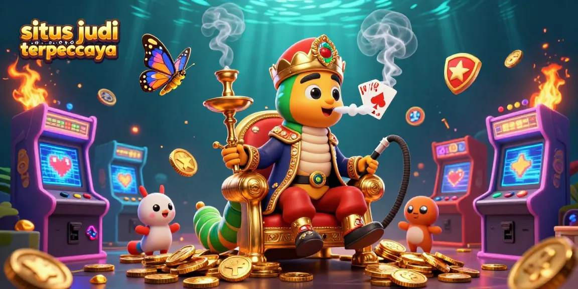Experience the excitement at situs judi slot online terpercaya with a vibrant 3D illustration showcasing colorful gaming elements.