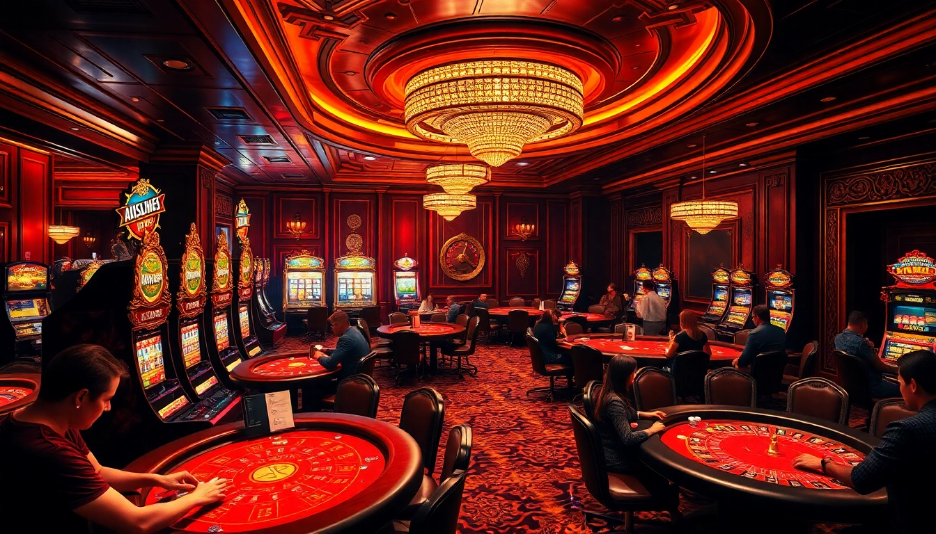 Engaging scene of players at luxurious casino tables, featuring hidden wiki tor themes.