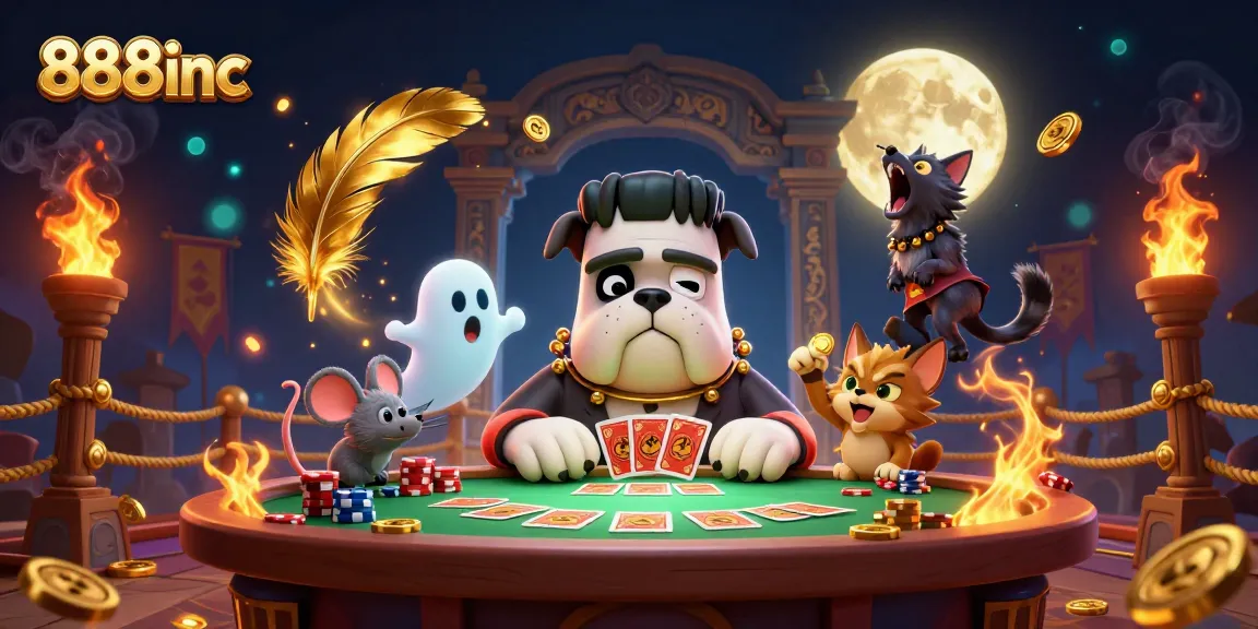 Experience thrilling gameplay at 888inc with a lively 3D casino scene featuring vibrant characters and gaming elements.