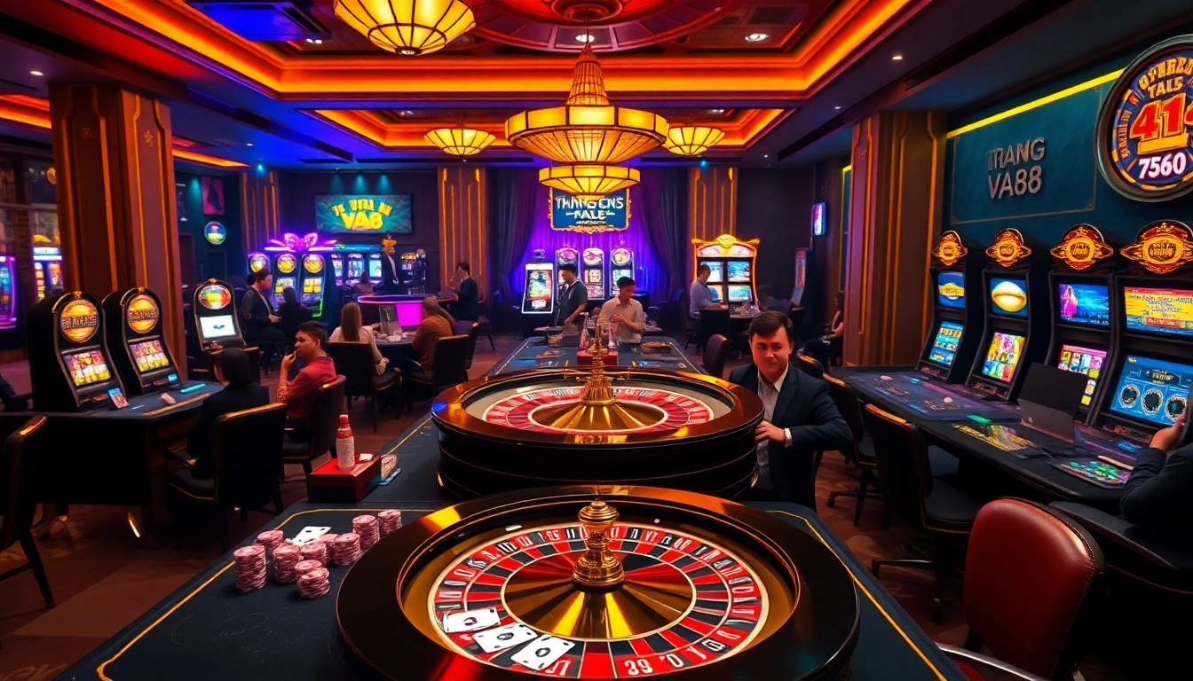 Engaging scene of TRANG CHỦ VA88 online casino with vibrant games and players.