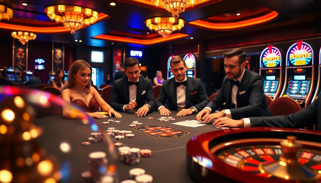 SODO CASINO players enjoying an exciting poker game with chips and cards