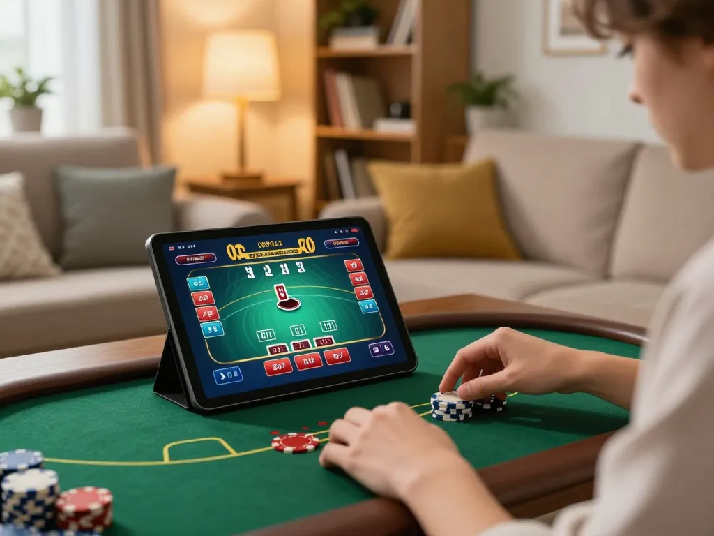 Tập đoàn okwin offers engaging live dealer games, showcasing an immersive online casino experience in a cozy setting.