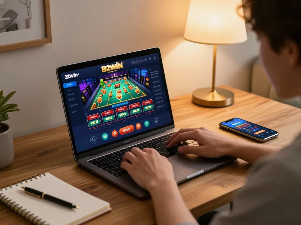 Engaging in thrilling online gaming on 32win platform with dynamic casino interface displayed