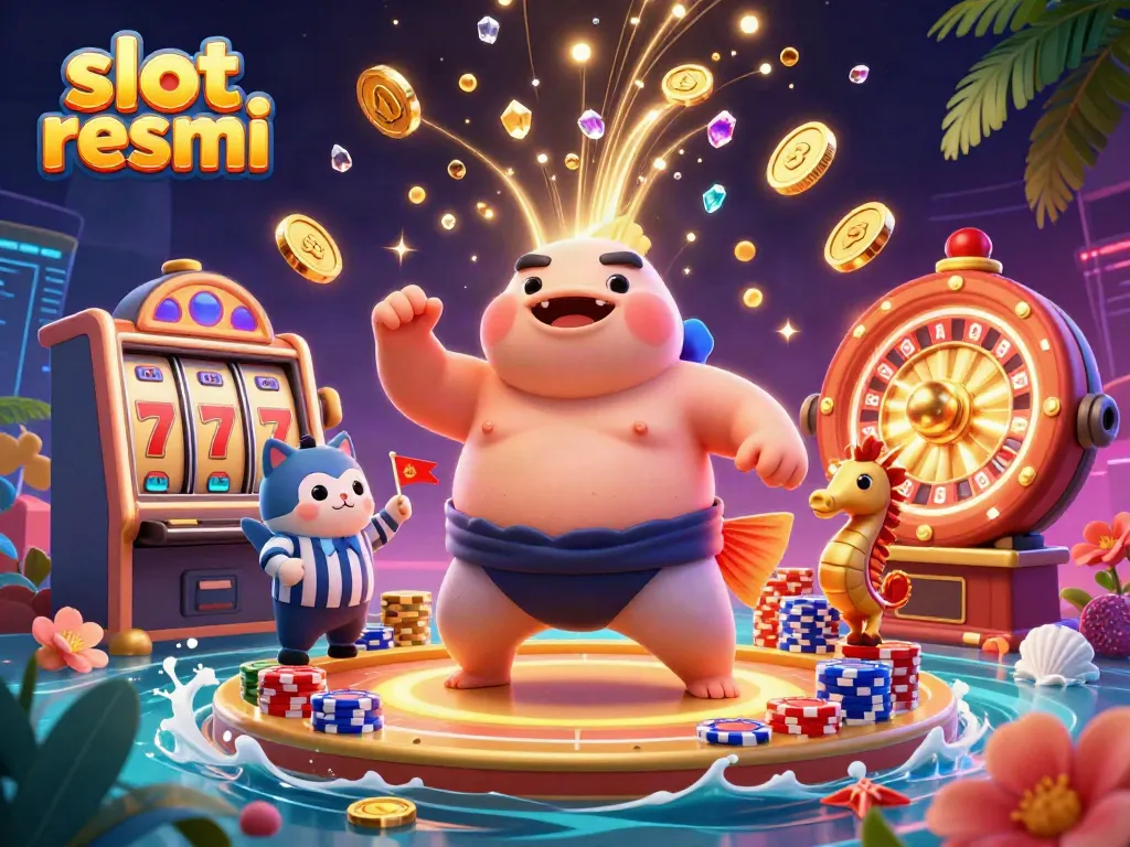 Engage in thrilling gameplay at slot resmi with a dynamic underwater casino scene.