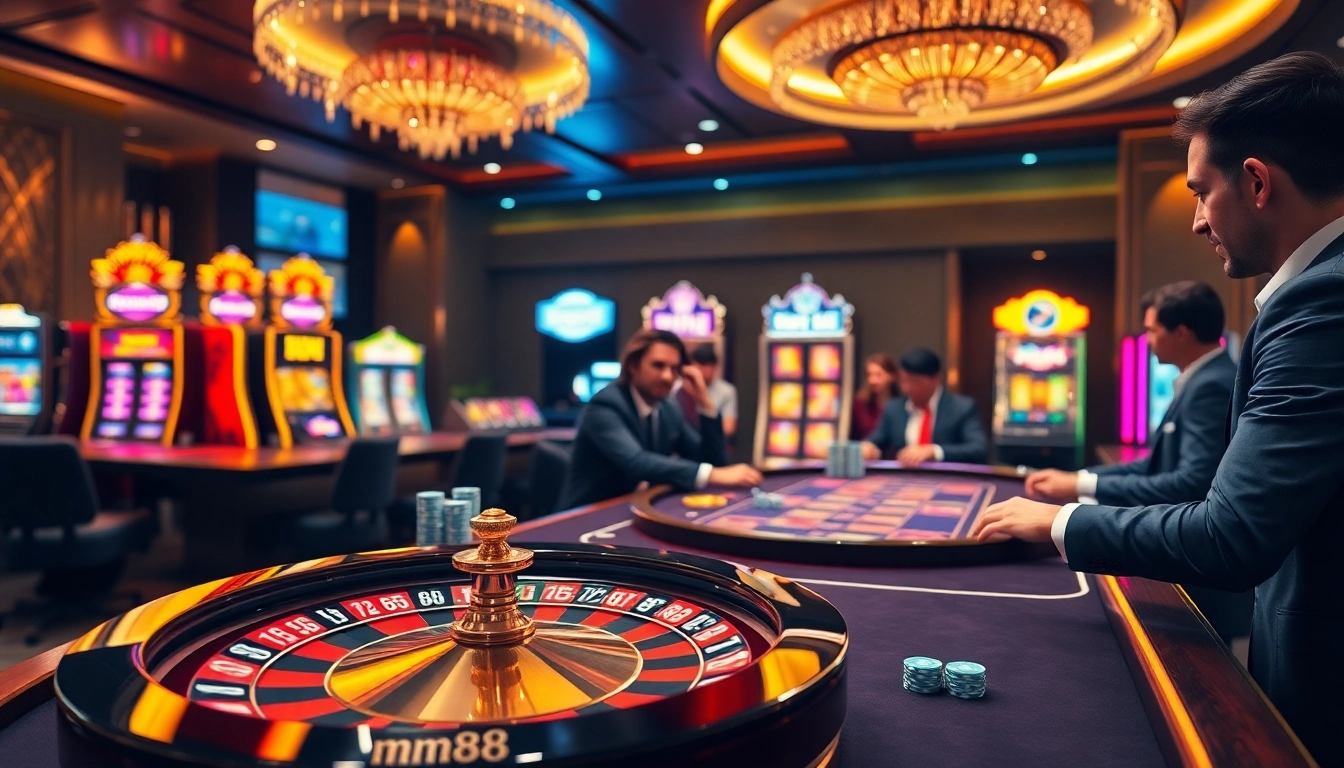 Experience the thrill of mm 88 poker gameplay with vibrant casino elements and exciting atmosphere.