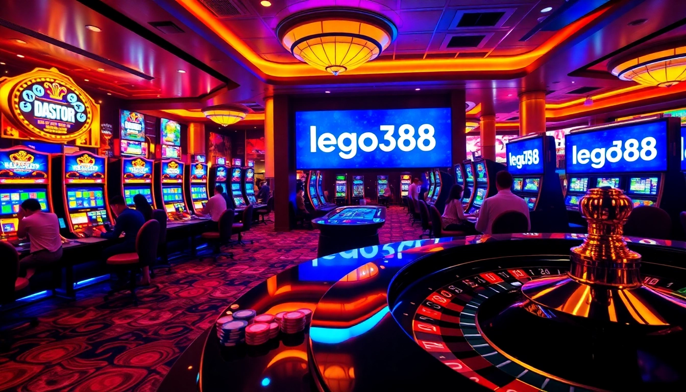 Experience thrilling slot action at LEGO138 daftar with vibrant casino visuals and engaged players.