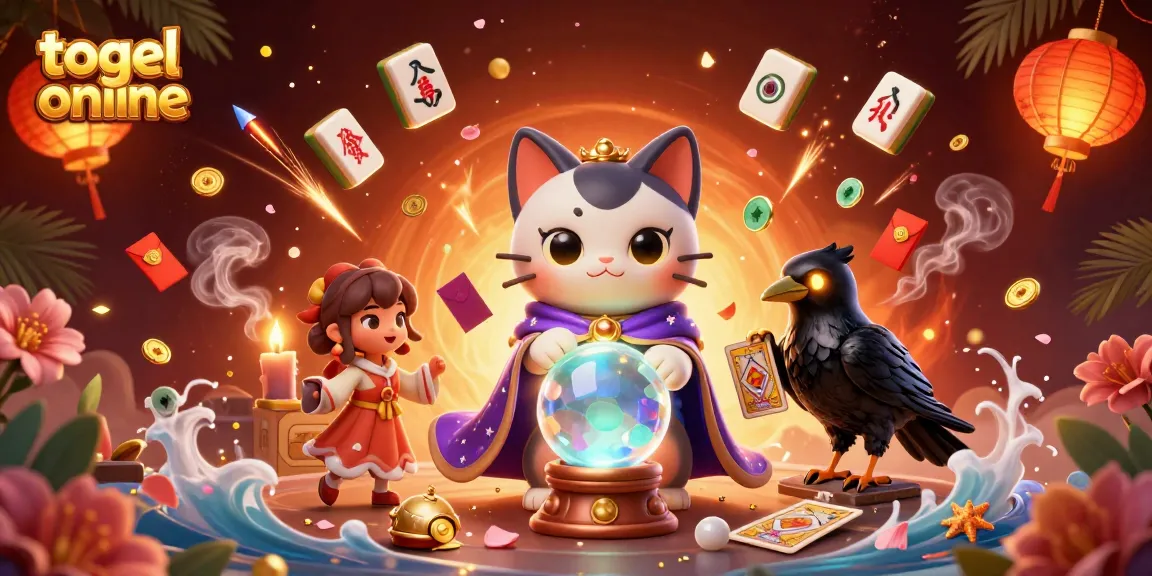 Engage with togel online through this vibrant, magical scene featuring mystical characters and dynamic gaming elements.