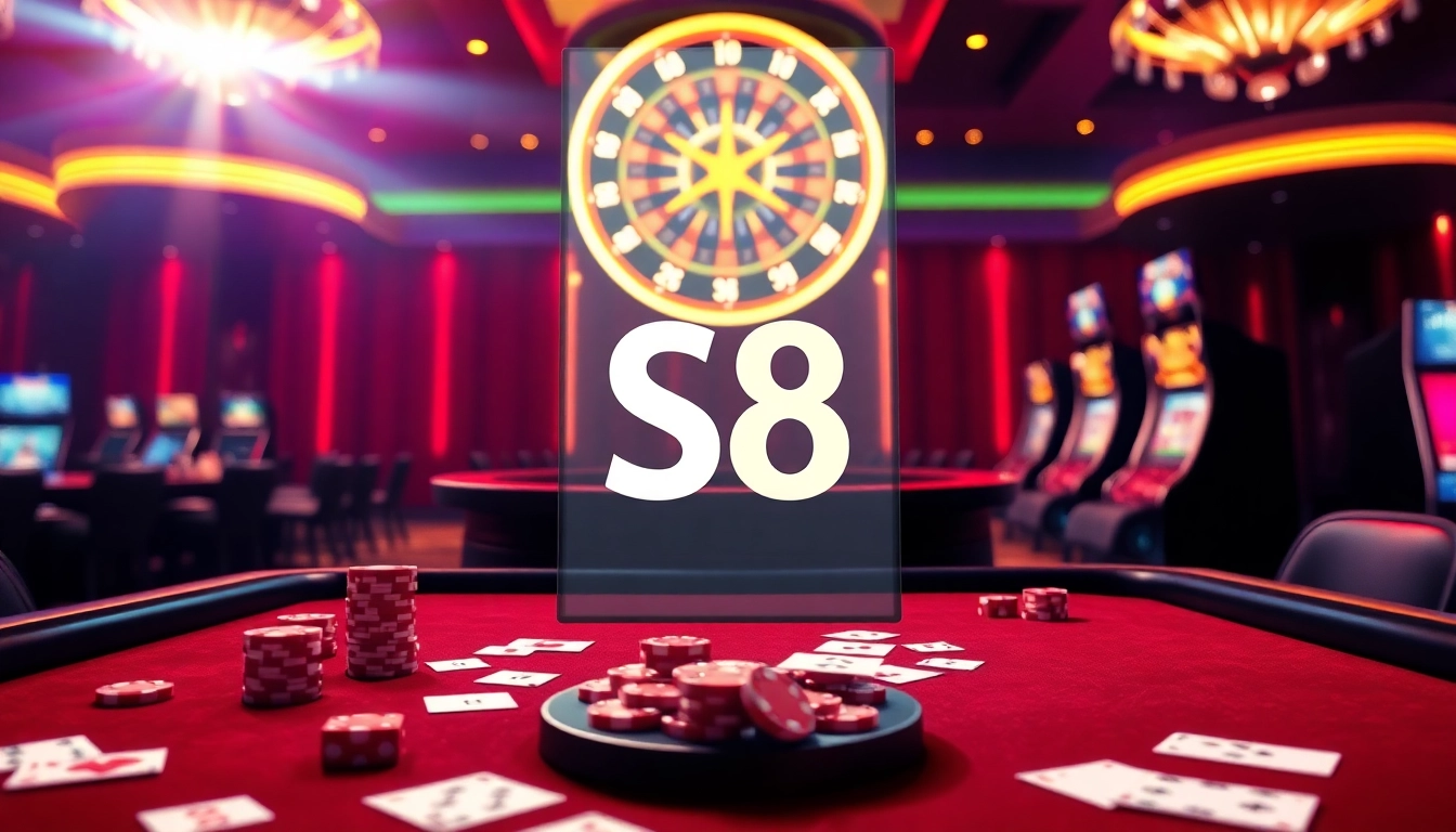 S8 casino players engaging with online gaming tables in a vibrant digital atmosphere.