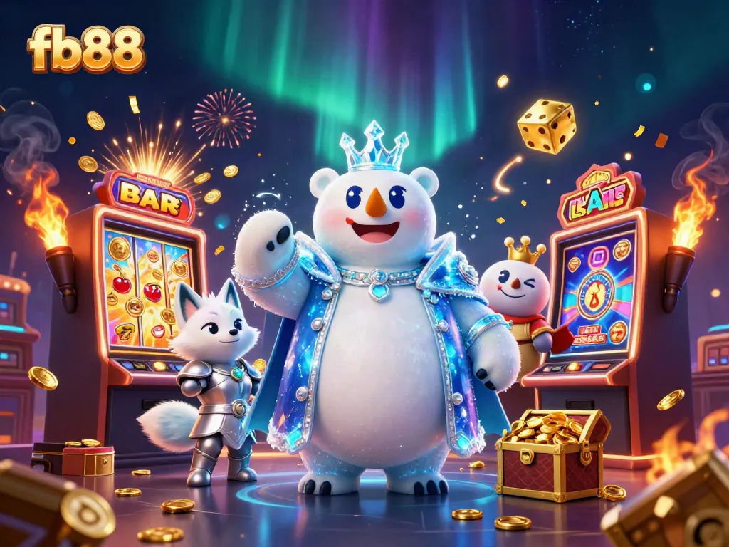 Spin and win at fb88 with a vibrant slot machine jackpot explosion surrounded by engaging gaming elements.