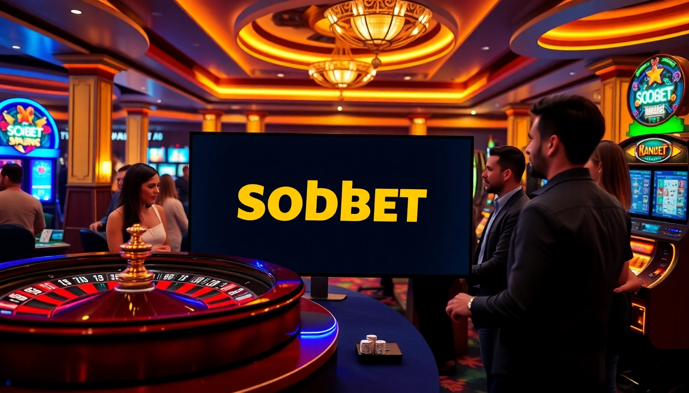 Gamble smarter with sbobet link in a luxurious online casino atmosphere featuring roulette and poker.