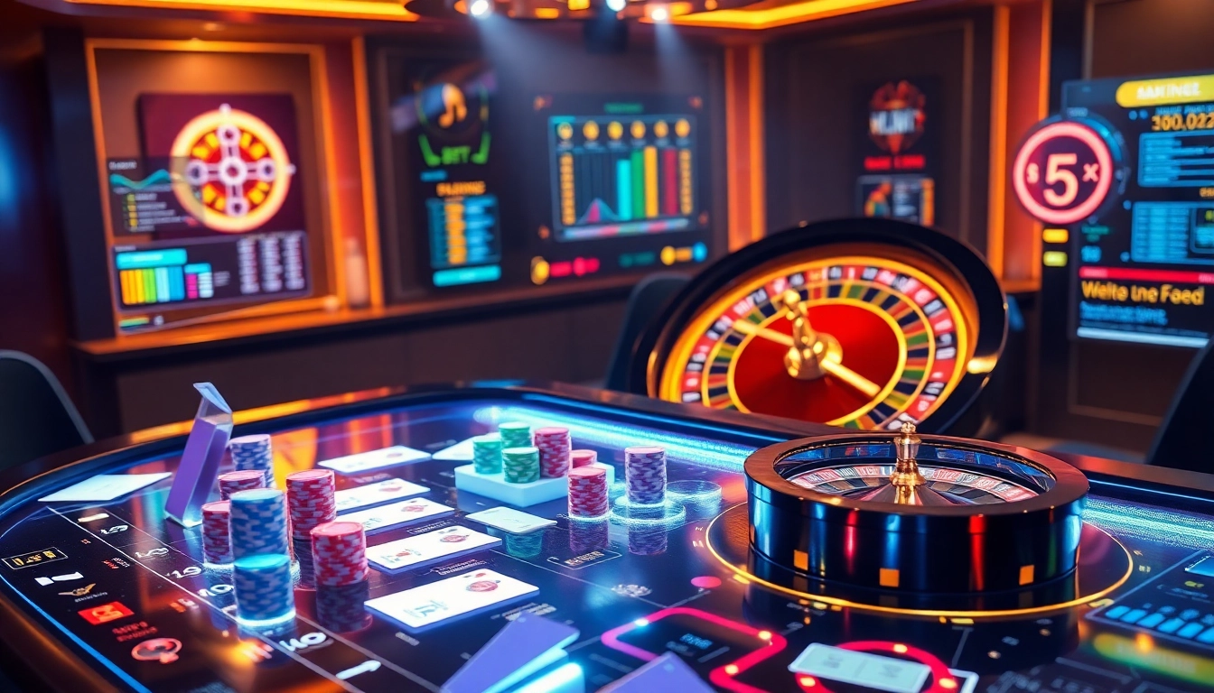Players engaging with Nhà cái casino Online betting chips and live roulette wheel in a premium gambling setting
