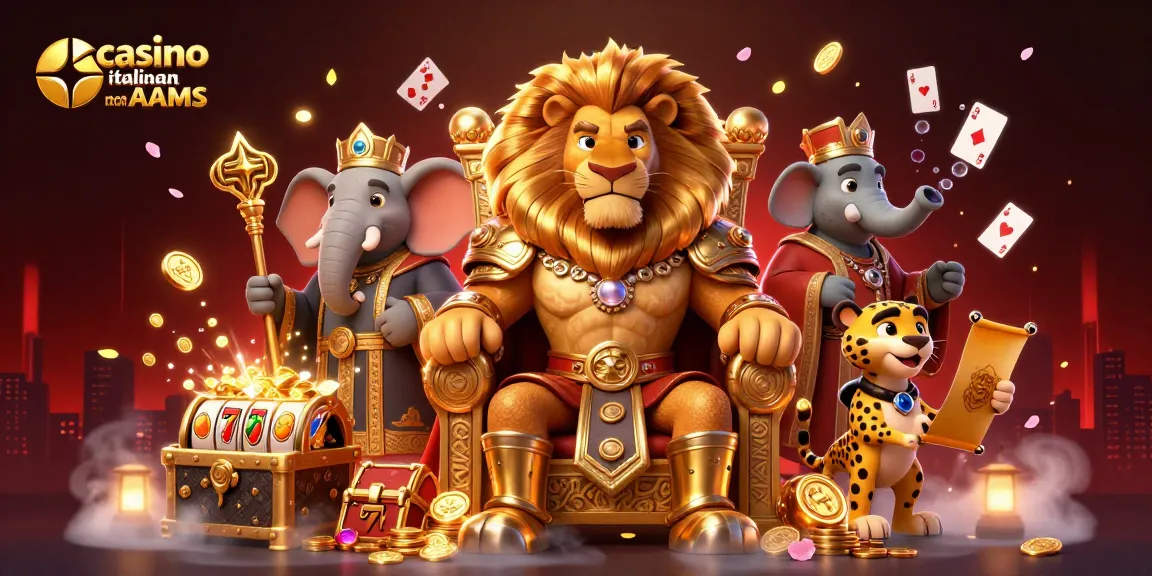 Partecipa a un gameplay emozionante nei casinò italiani non AAMS con colorati rulli delle slot e tesori d'oro.