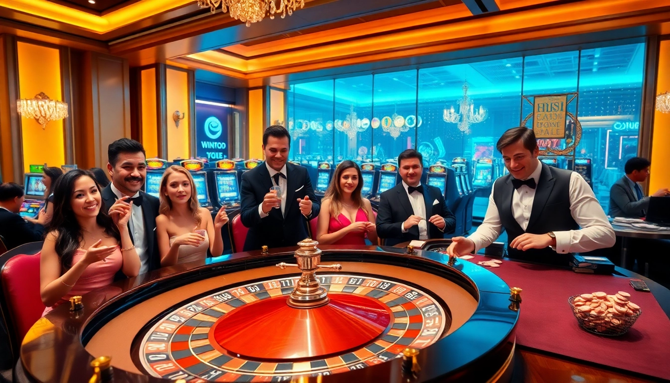 Excited players at a roulette table capture the thrilling atmosphere of gambling at https://mmoo1.de.com/ with luxurious casino elements.