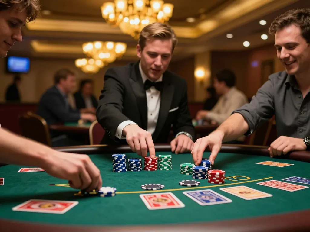 Engaging gameplay at 888newcasino's blackjack table with enthusiastic players and vibrant atmosphere.