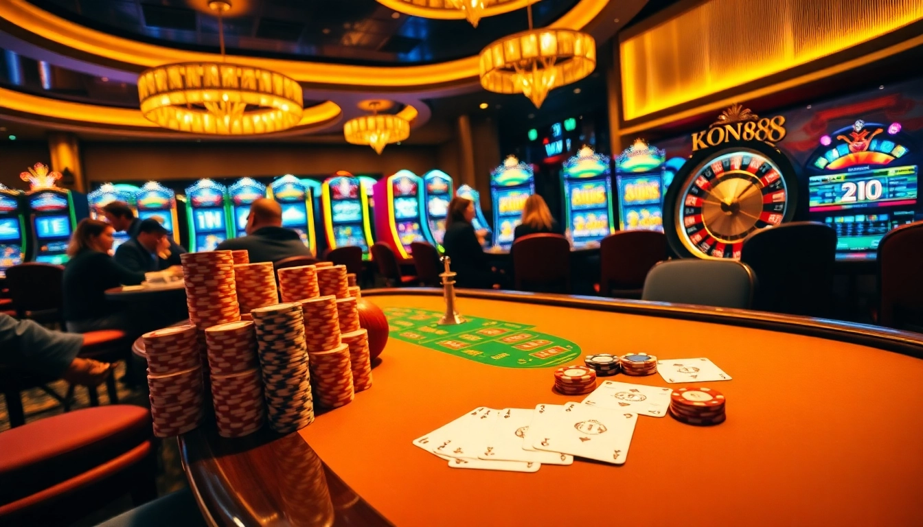 Players celebrate at the poker table during an exciting game at Nhà cái KONG88 casino.