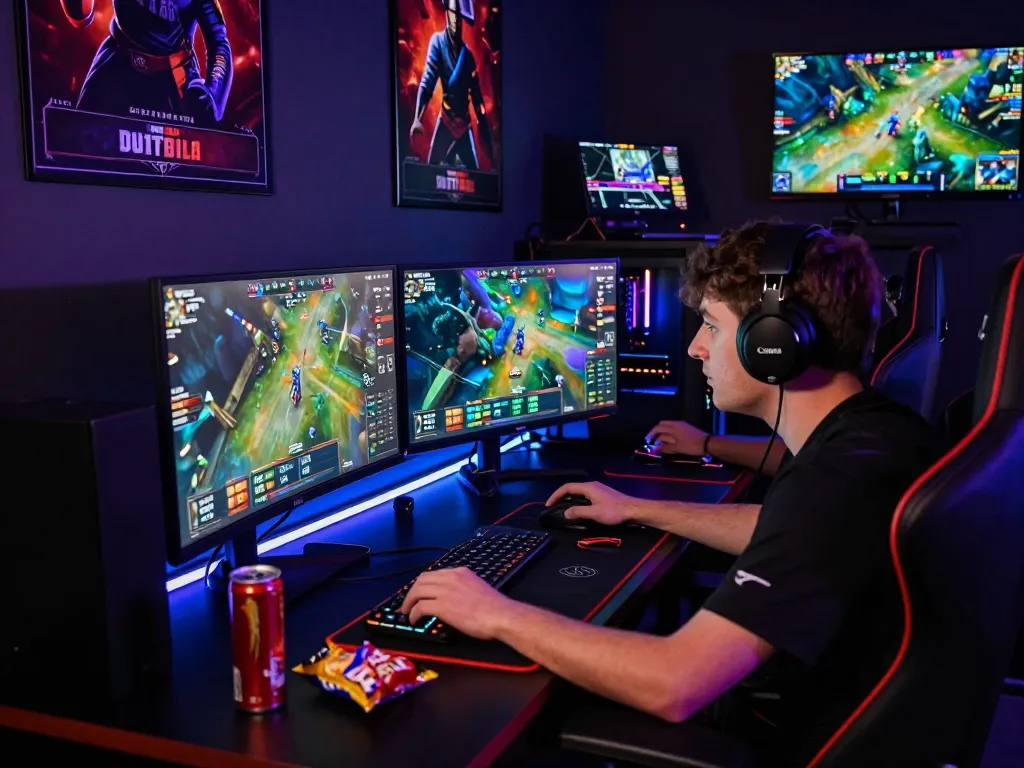 Immerse in Dota 2 betting action at https://gglbetsg.org/dota2-betting/, showcasing a gamer analyzing live odds and stats.