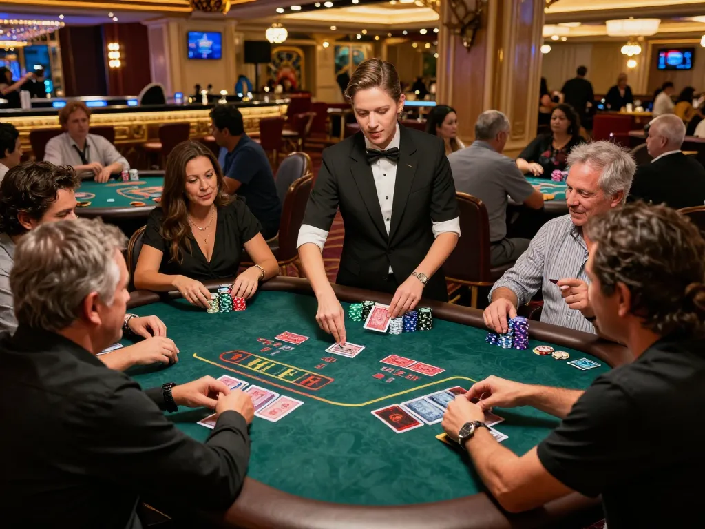 megaplus88 blackjack players experiencing excitement at a Vegas casino table