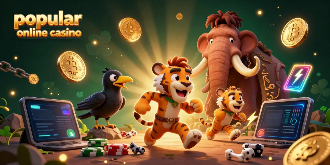 Experience the thrill of a popular online casino with vibrant characters and dynamic crypto elements.
