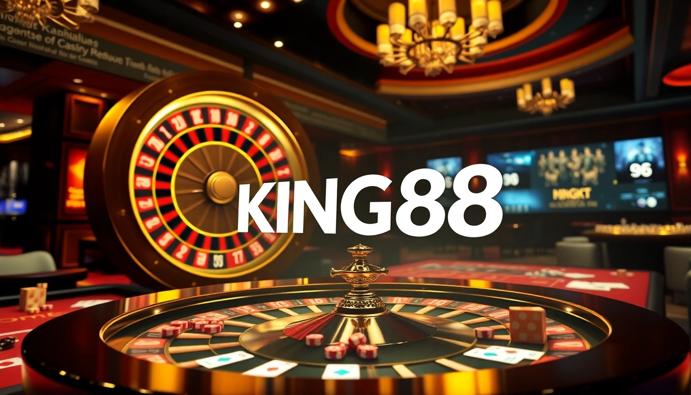 Experience thrilling gambling at King88 featuring roulette, poker, and luxurious casino ambiance.