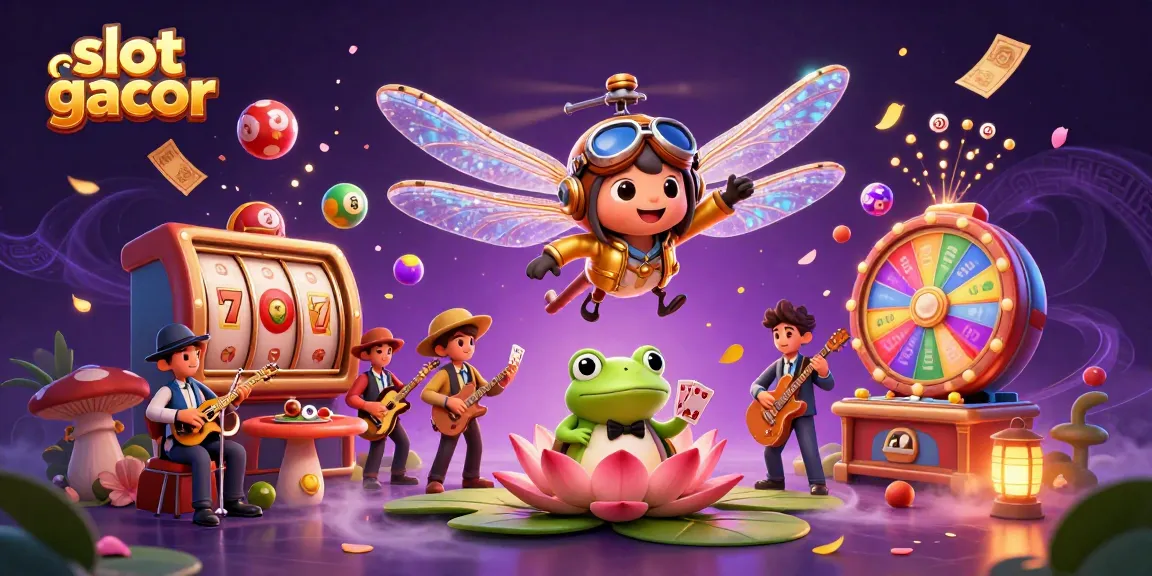 Memenangkan jackpot slot gacor dengan slot reels dan jackpot, dikelilingi oleh elemen kasino yang menarik.