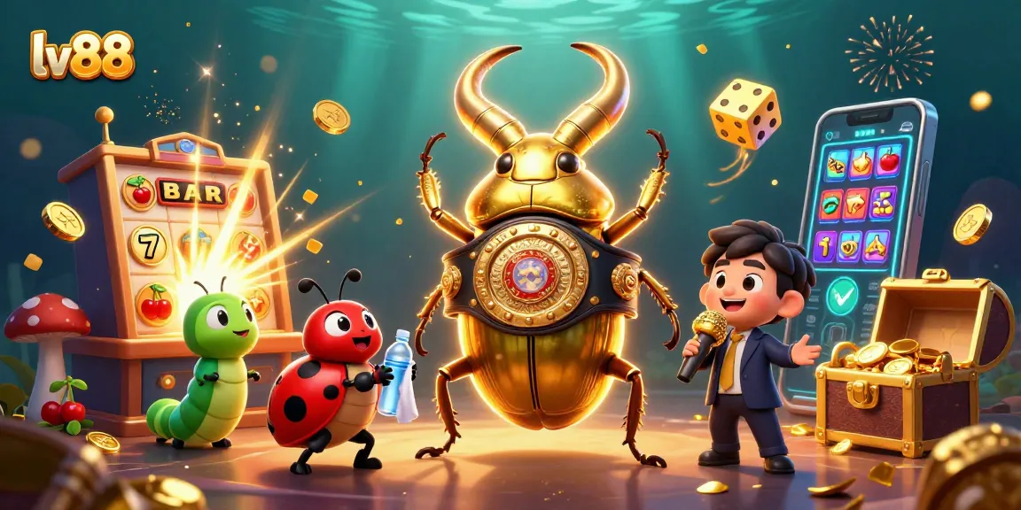 Spin and win big with lv88 in this vibrant 3D illustration featuring dynamic casino elements.