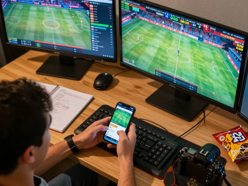 Engaging in dynamic sports betting through NK88 COM mobile app on smartphone with live match updates.