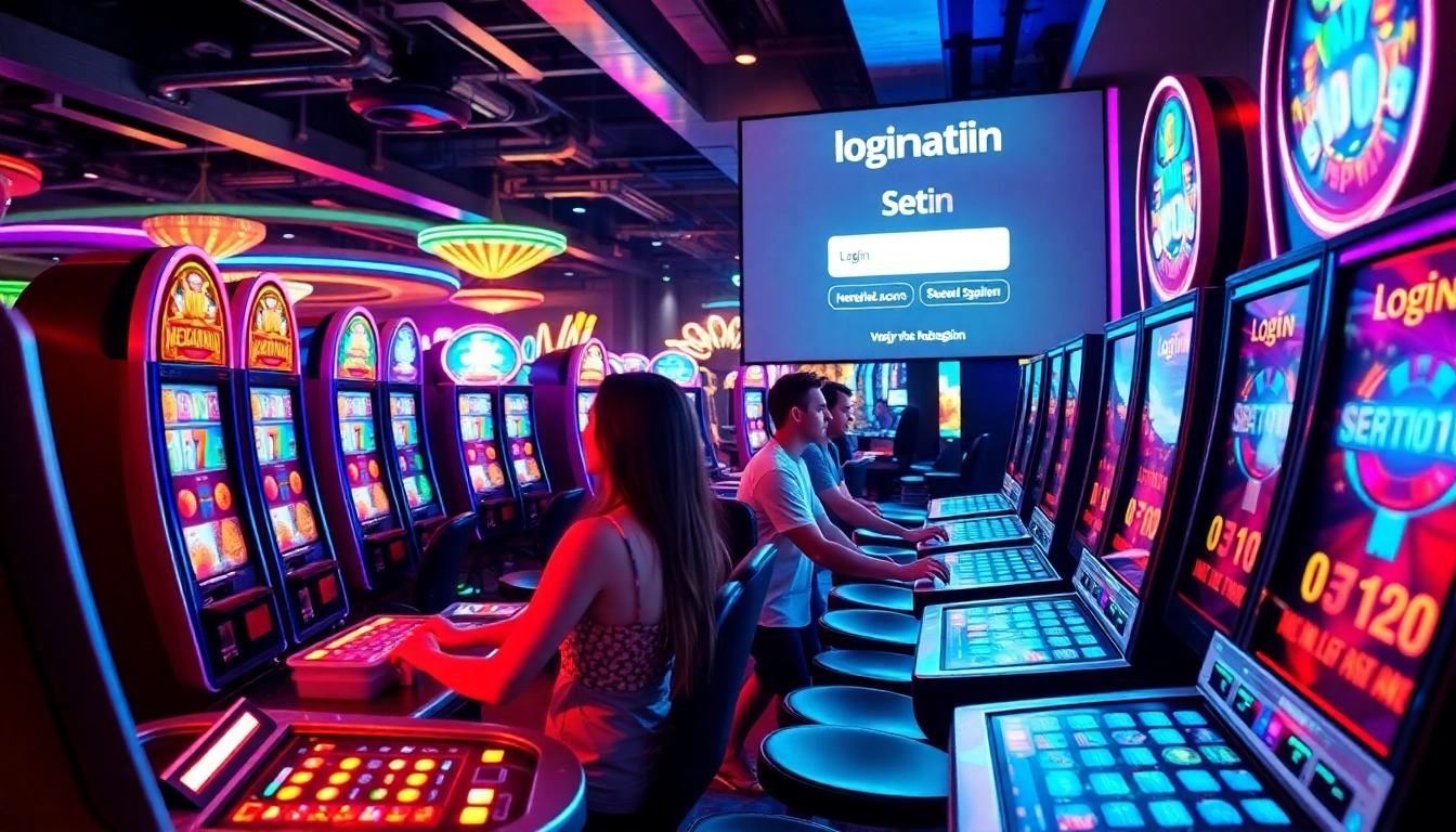 Experience the thrill of login nekatwin with young players spinning colorful slot machines.