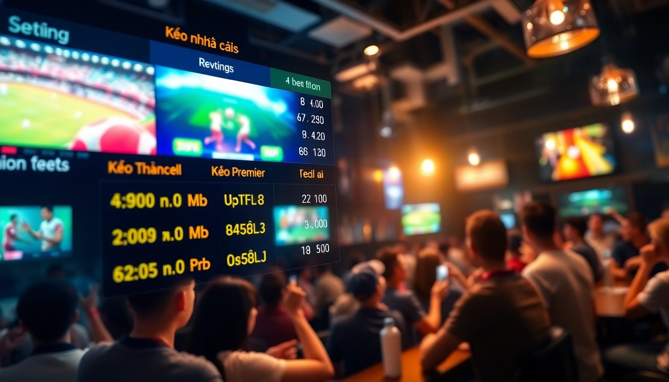 Displaying kèo nhà cái betting odds with a lively sports atmosphere