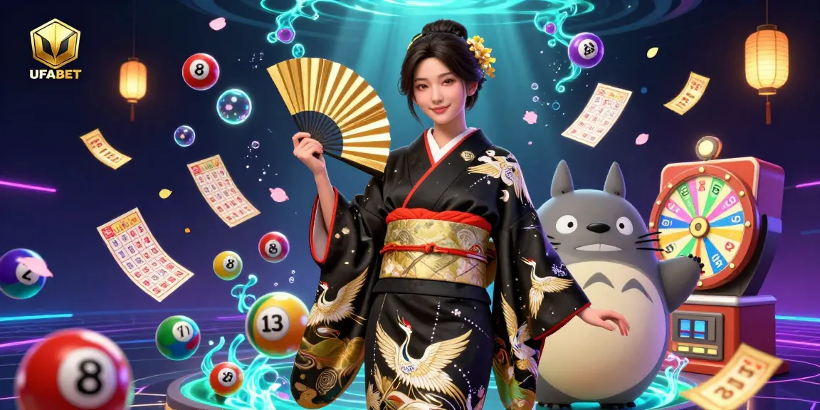 Win big at UFABET with a vibrant 3D scene of the exciting lottery and casino gaming.