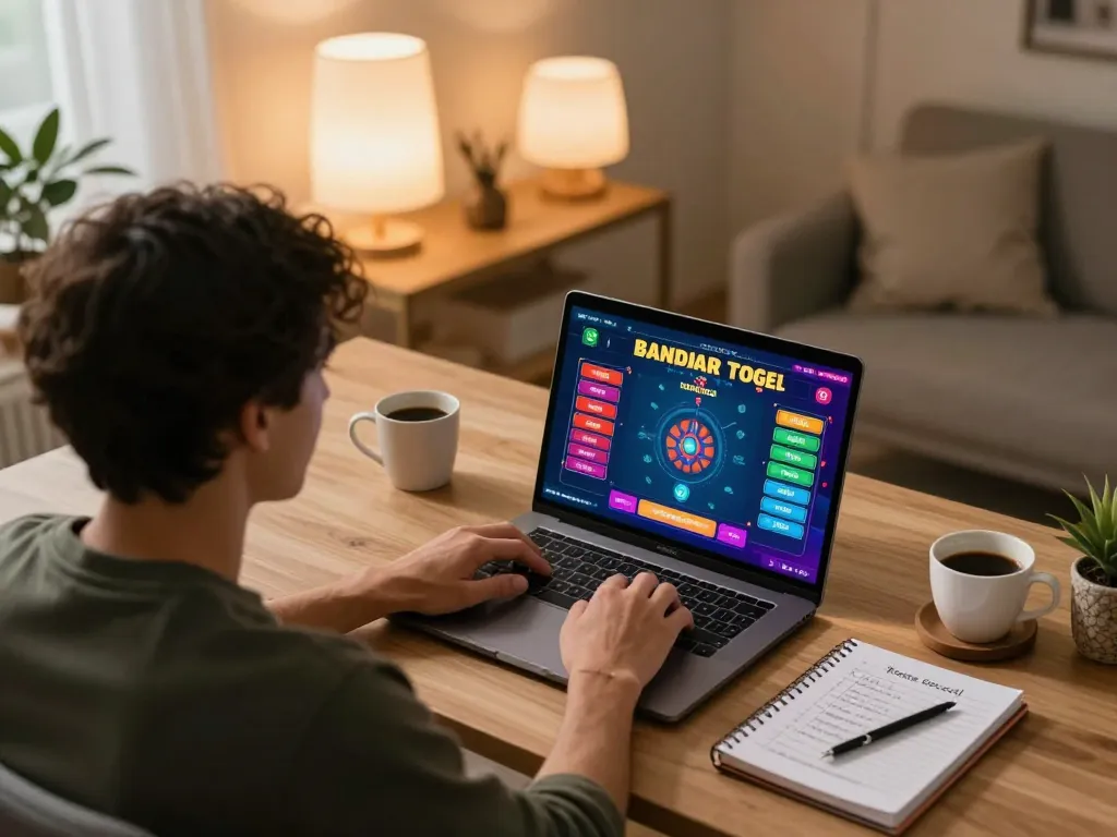 Permainan bandar togel online yang menarik dengan pemain menganalisis strategi di lingkungan rumah yang nyaman