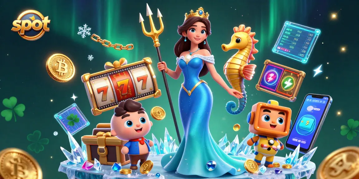 Spin and win at slot games surrounded by vibrant features in this gambling illustration.