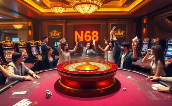 Experience the thrill of Nc88 at a luxury casino with vibrant games and excited players.
