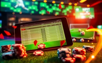 Illustration showcasing how to แทงบอลยังไง with engaging sports betting visuals, smartphones, and vibrant odds.