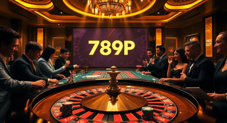 Players enjoying a thrilling roulette game at 789P casino with vibrant chips and cards.