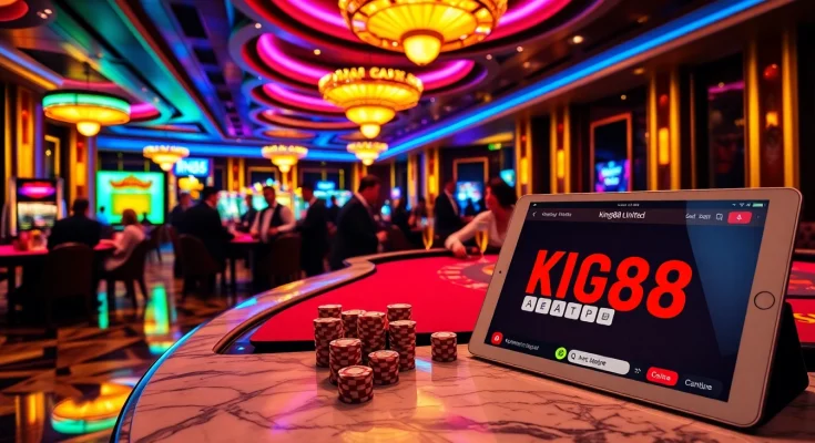 Experience the thrill of winning at https://king88.limited/ with chips and dice on a stylish casino table, showcasing gaming excitement.