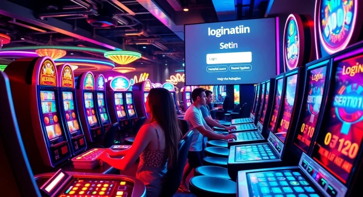 Experience the thrill of login nekatwin with young players spinning colorful slot machines.